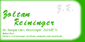 zoltan reininger business card